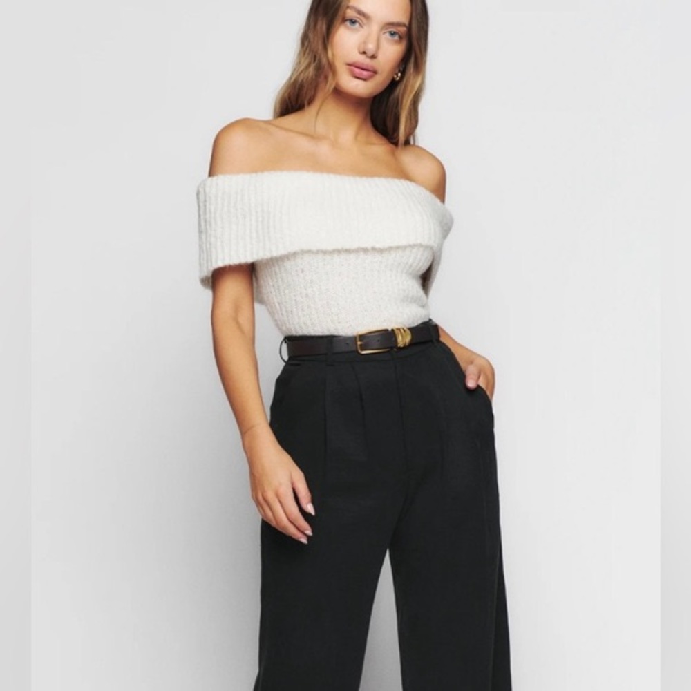 Reformation Satine Sleeveless Fold Over Sweater